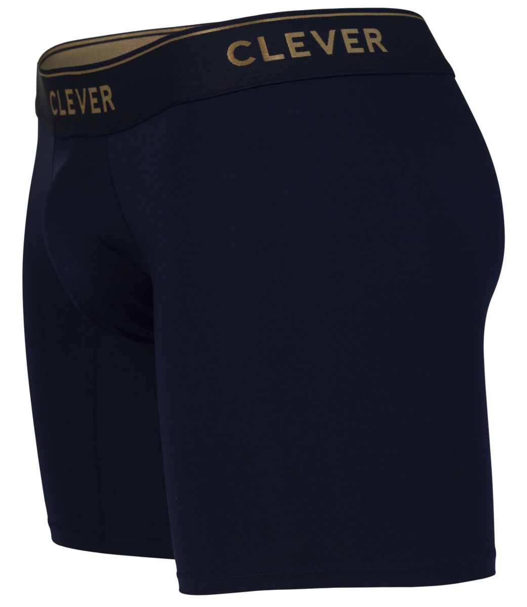 Clever 2027 Valladolid Mens Sleek Long Leg Boxer Briefs Dark Blue