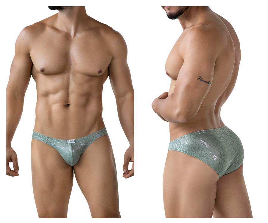 Clever 2040 Mens Luxe Bikini Briefs Green