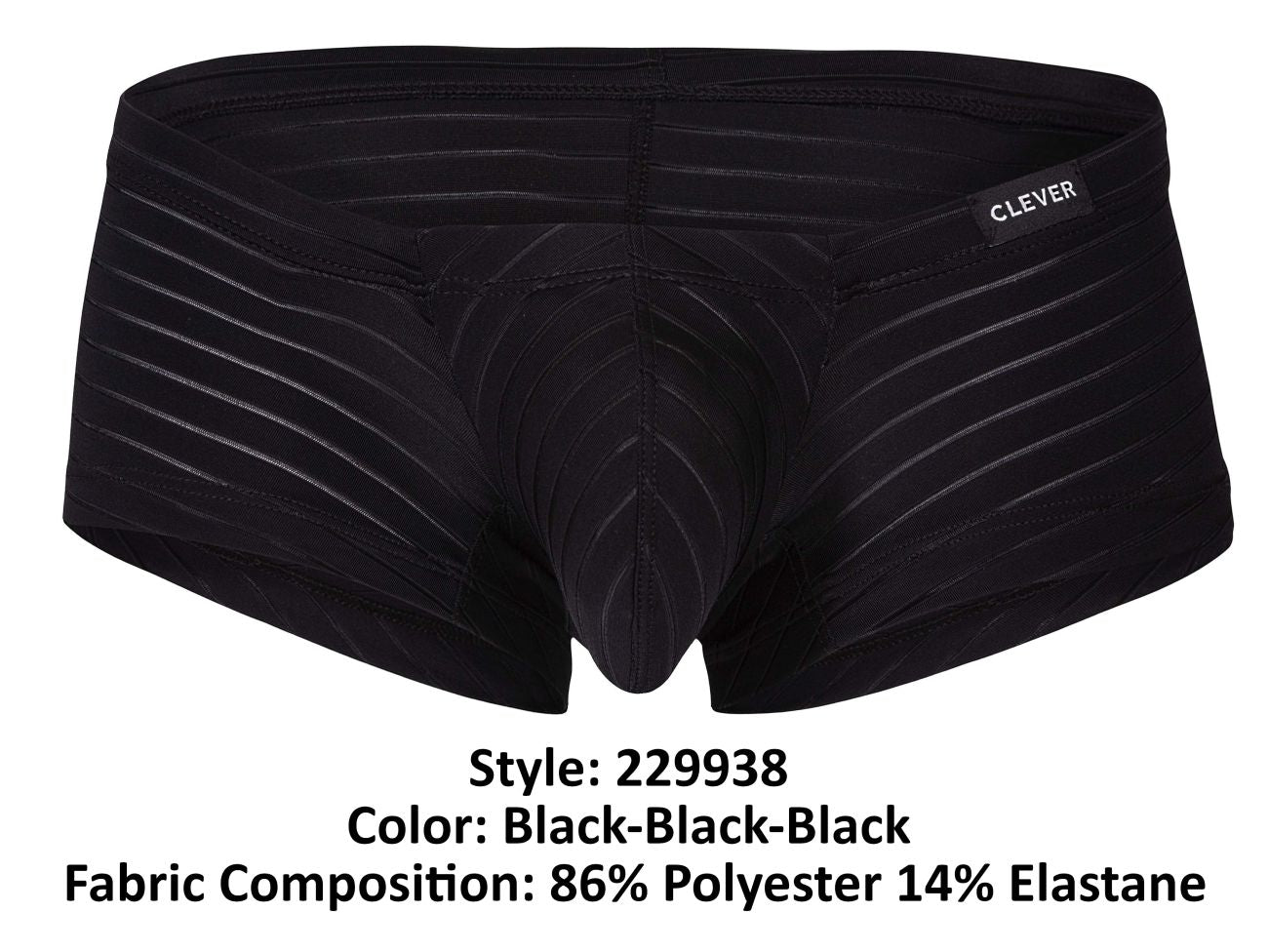 Clever 229938 3PK Australian Latin Trunks Black-Black-Black