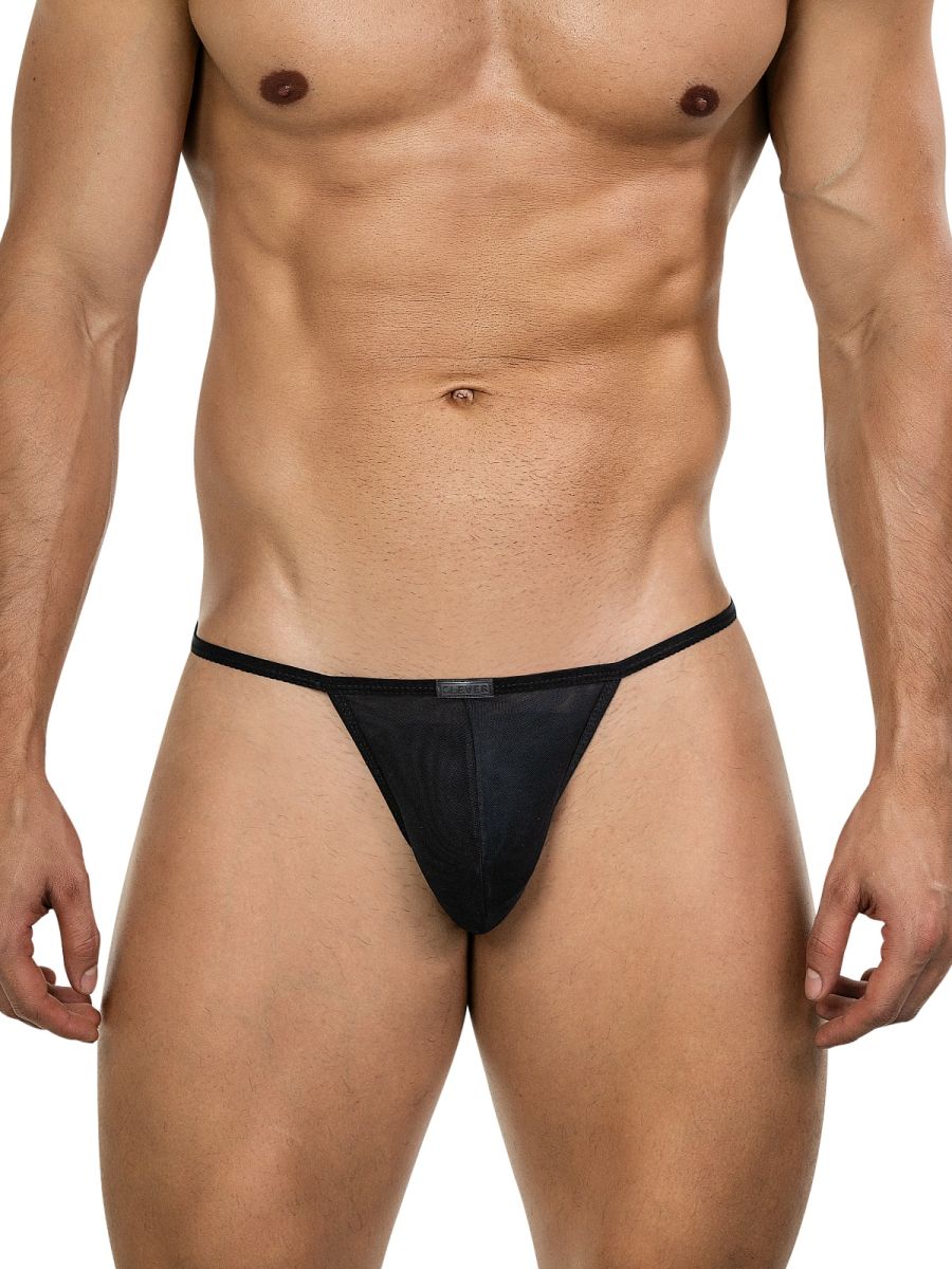 26058 Eos Male Intimate Wardrobe Sheer Thongs Black