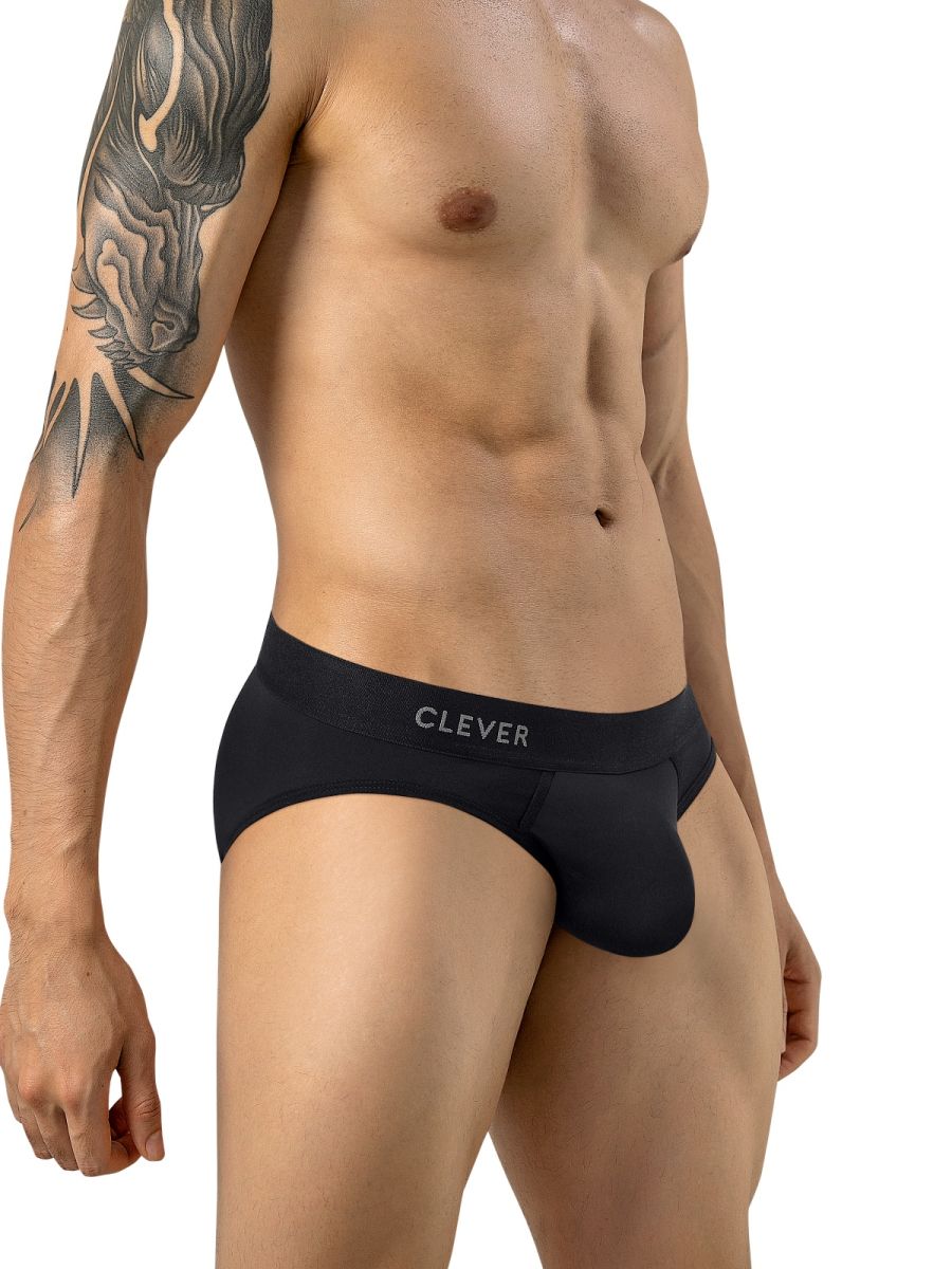 Clever 26210 Salento Mens Sleek Athletic Sihouette Briefs Black
