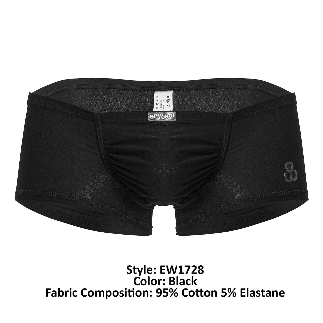 ErgoWear EW1728 FEEL GR8 Cotton Trunks Black