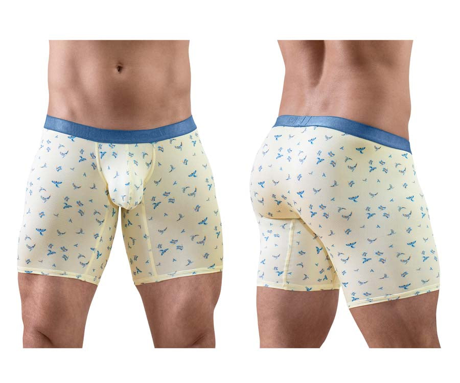 ErgoWear EW1771 SLK SE  Male Comfortable Boxer Briefs Vanilla Birds