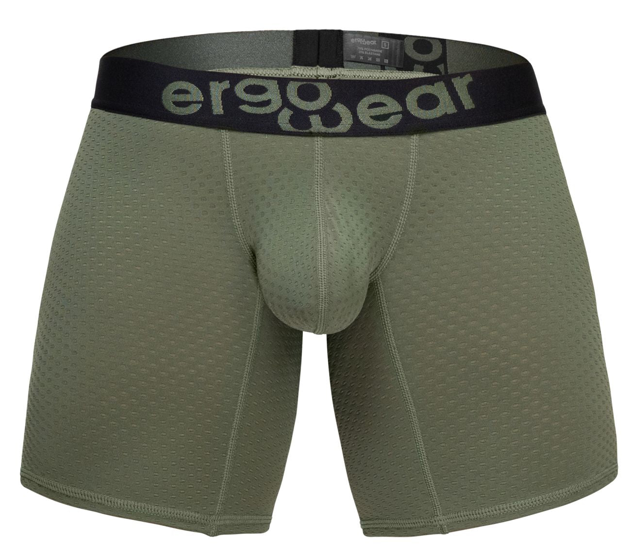 ErgoWear EW1788 MAX FLOW Mens Long Sleek Boxer Briefs Dark Green