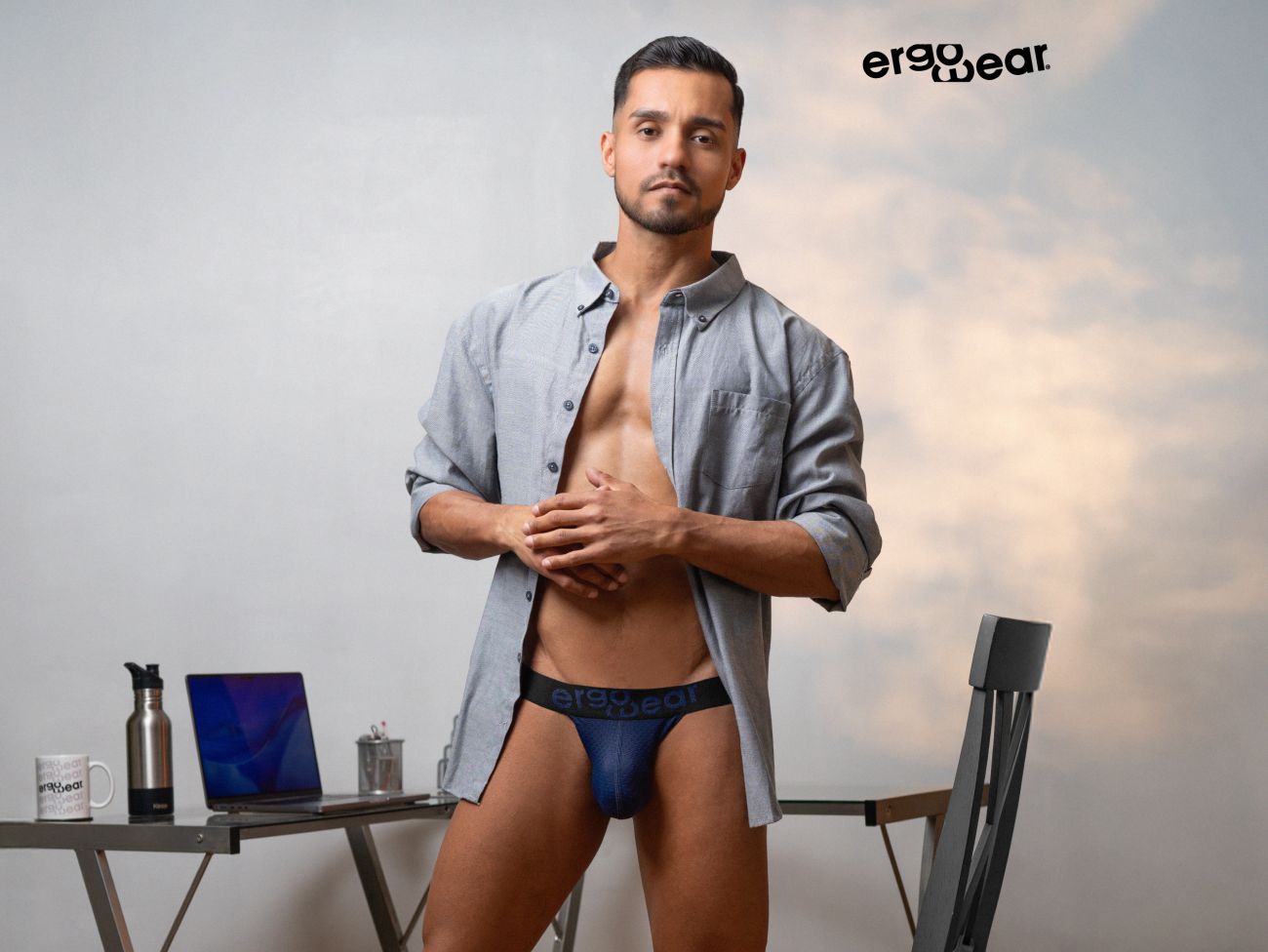 ErgoWear EW1790 MAX FLOW Mens Sleek Bikini Brief Dark Blue