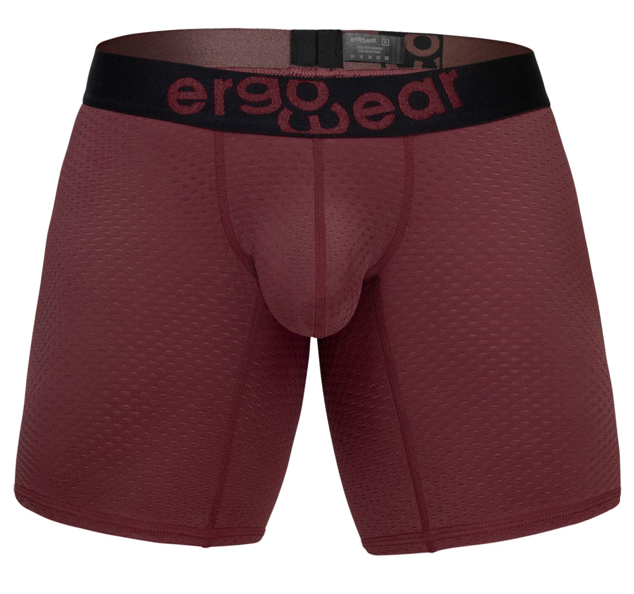 ErgoWear EW1796 MAX FLOW Mens Long Sleek Boxer Briefs Burgundy