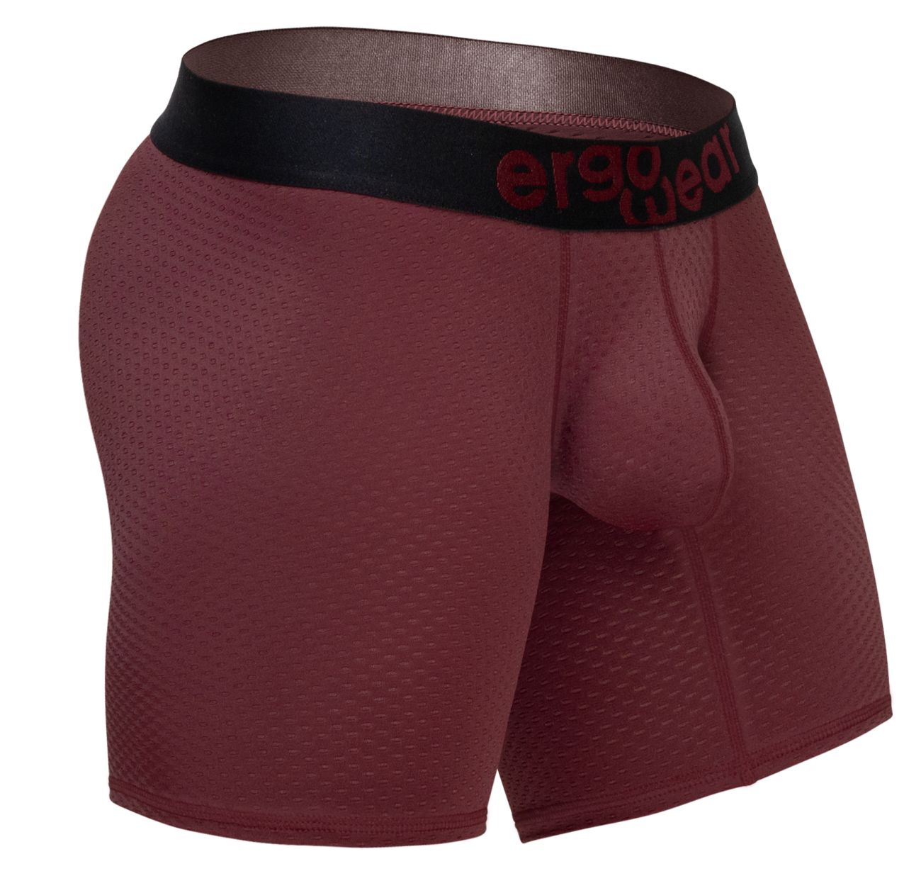 ErgoWear EW1796 MAX FLOW Mens Long Sleek Boxer Briefs Burgundy