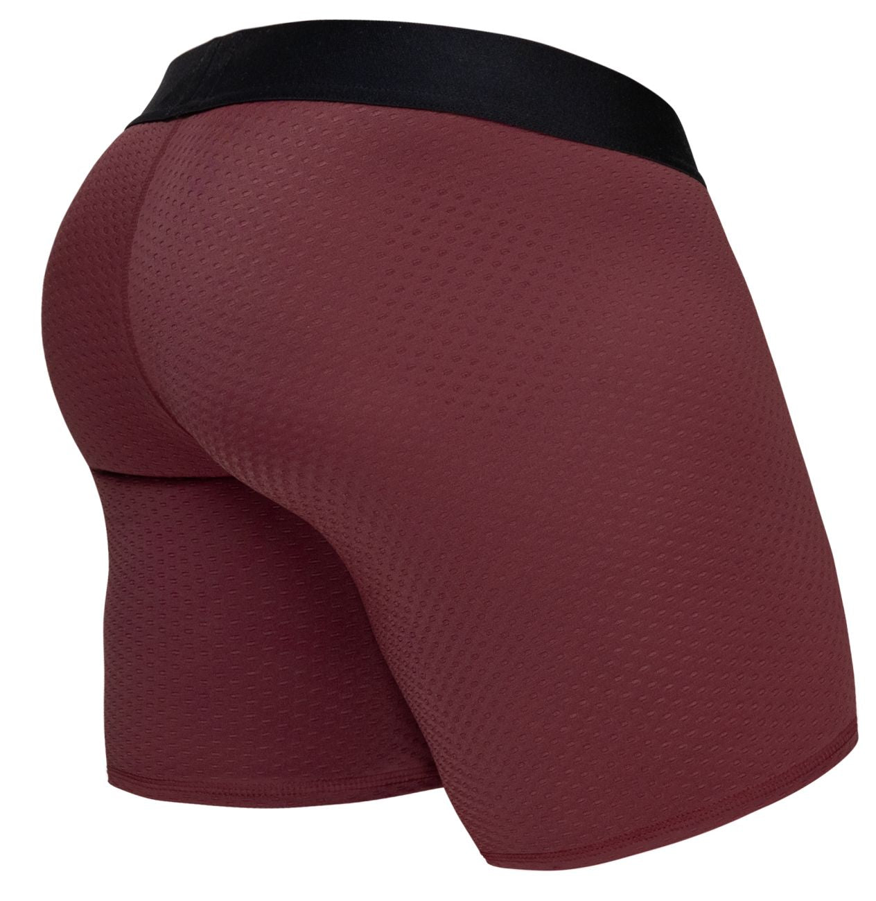 ErgoWear EW1796 MAX FLOW Mens Long Sleek Boxer Briefs Burgundy
