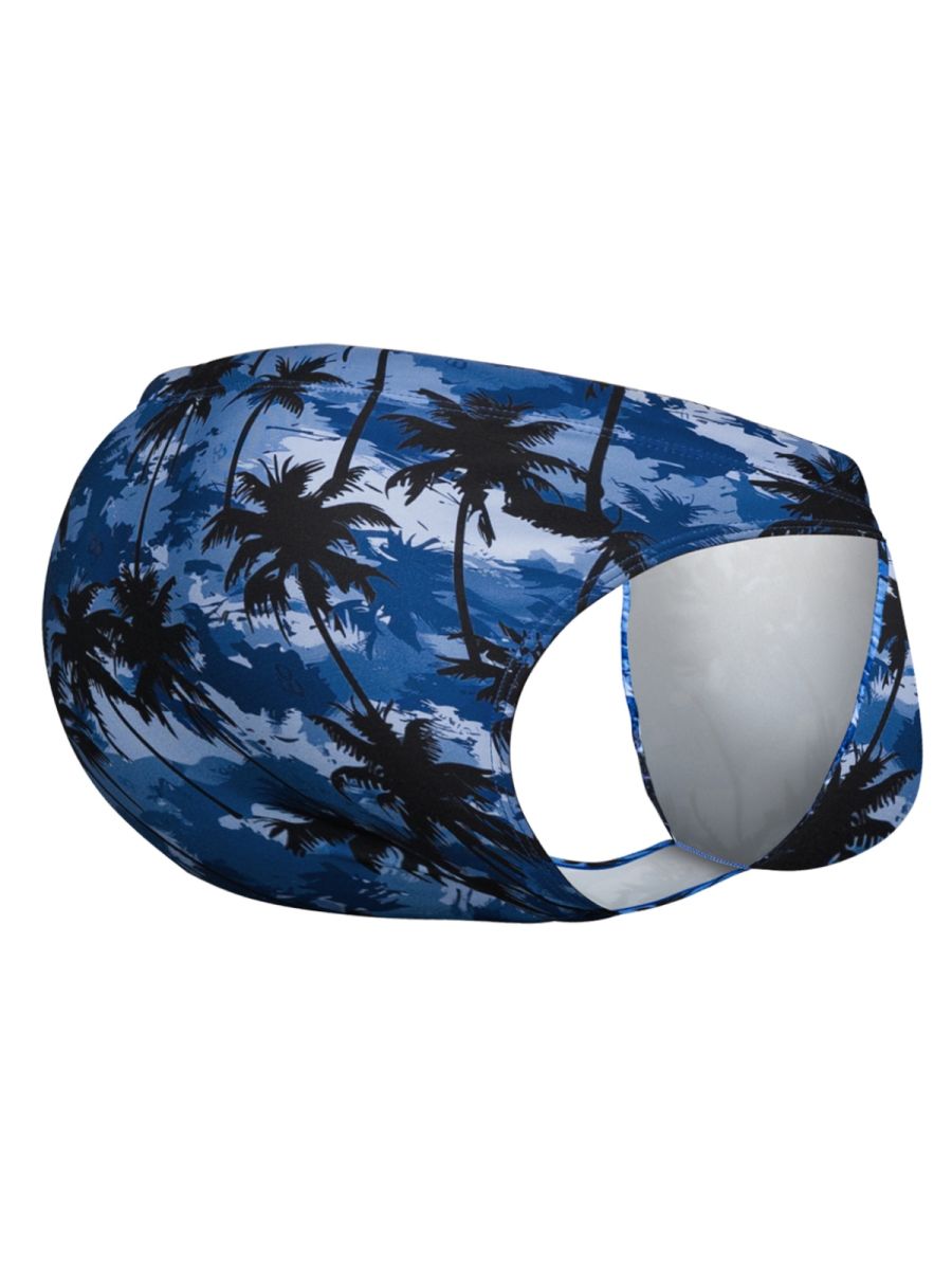 ErgoWear EW1824 Midnight Tropics Men's High-Performance Swim Bikini Dark Blue Palms