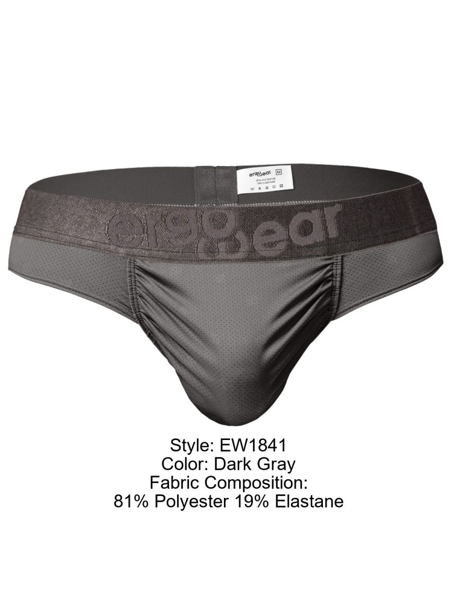 ErgoWear EW1841 FEEL SE Mens Comfort & Athletic Support Thongs Dark Gray Plus Sizes