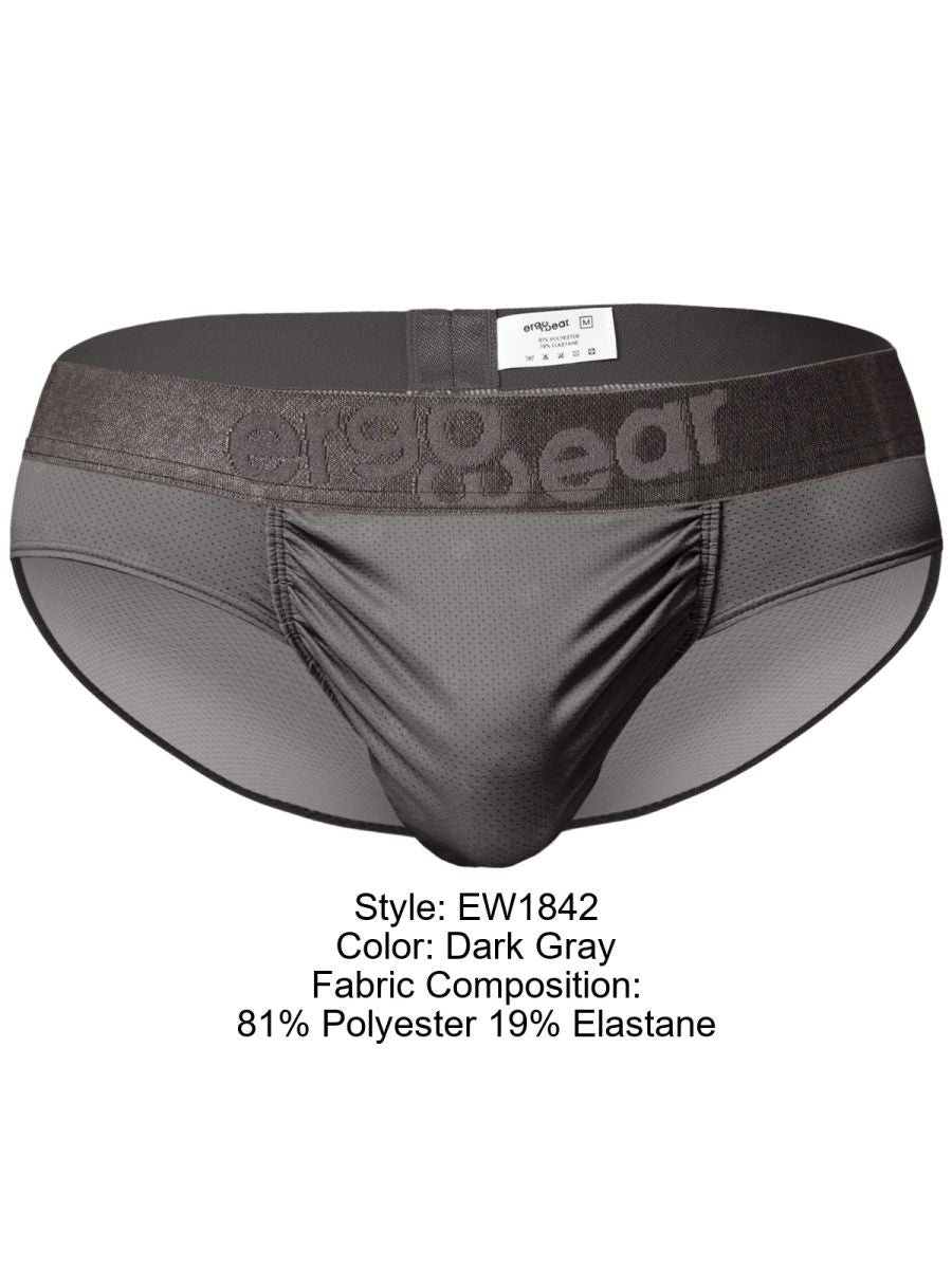ErgoWear EW1842 FEEL SE Comfort & Athletic Support Briefs Dark Gray Plus Sizes
