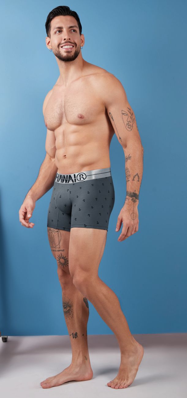 HAWAIR 42521 Cotton Blend Male Snug Fit Trunks Gray