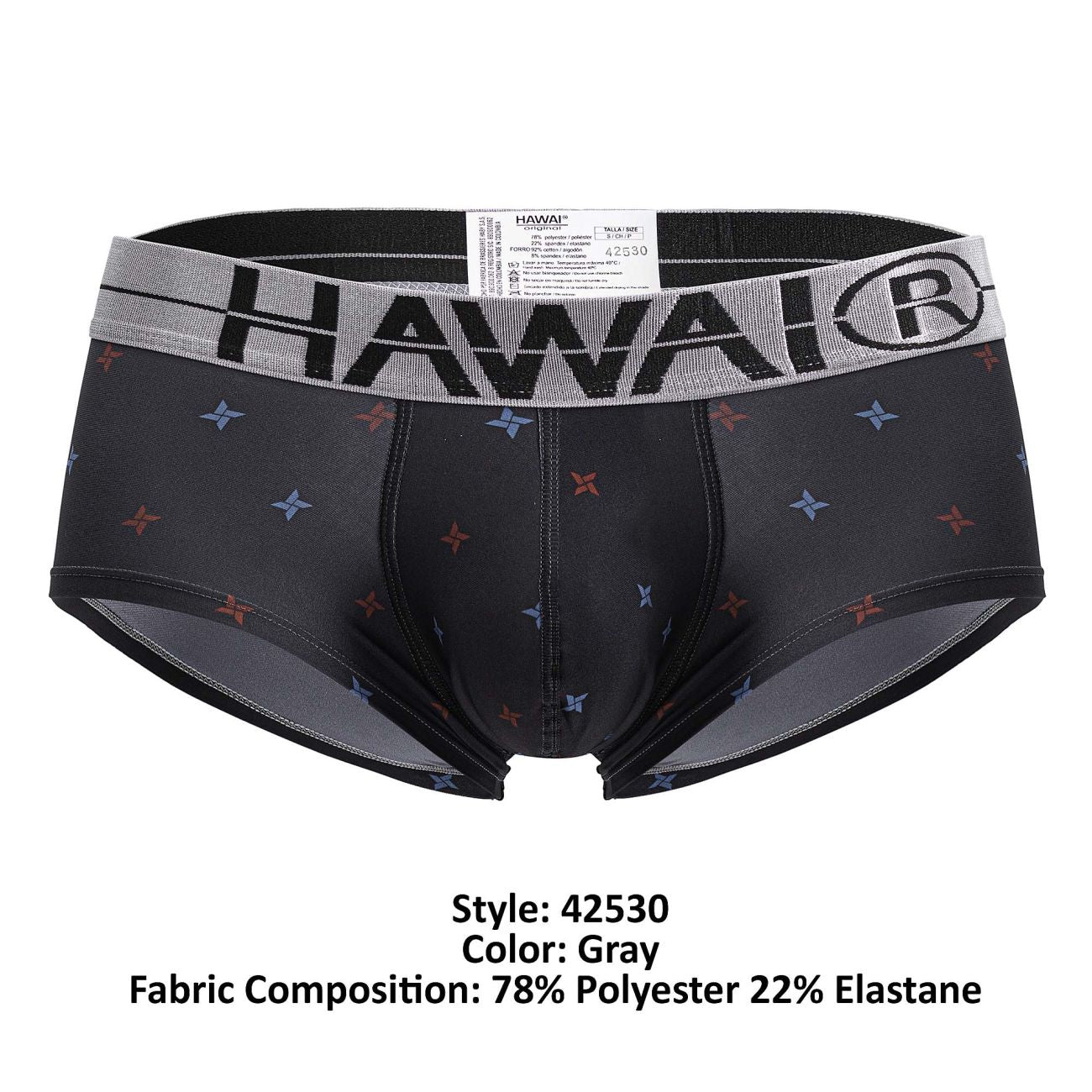 HAWAIR 42530 Printed Microfiber Briefs Grey