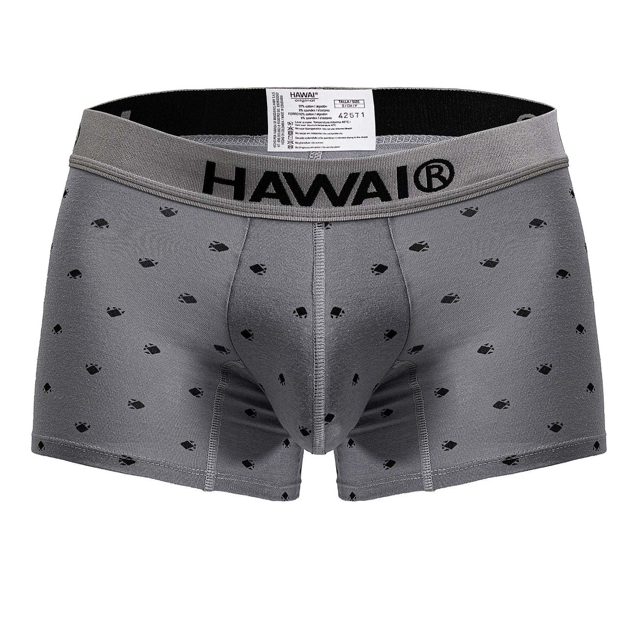 HAWAIR 42571 Cotton Blend Male Daily Wear Trunks Gray