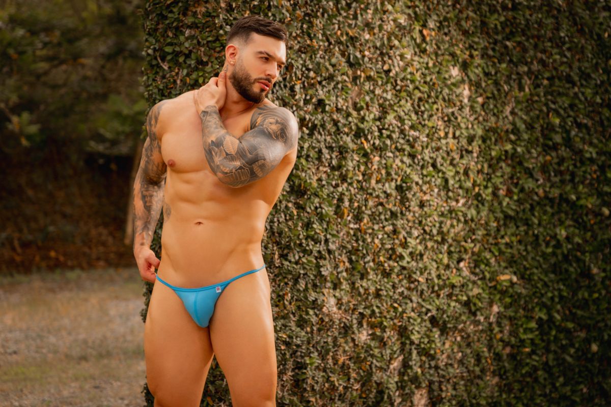 JOR 2358 Axel Mens Sleek & Bold Bikini with Barely-there Straps Turquoise Plus Sizes