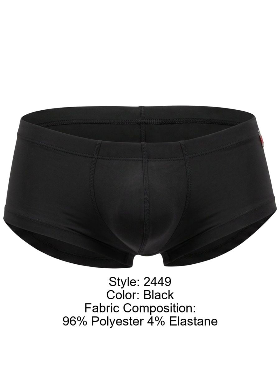 JOR 2449 Invisible Mens Sleek Low-rise Cut Trunks Black Plus Sizes