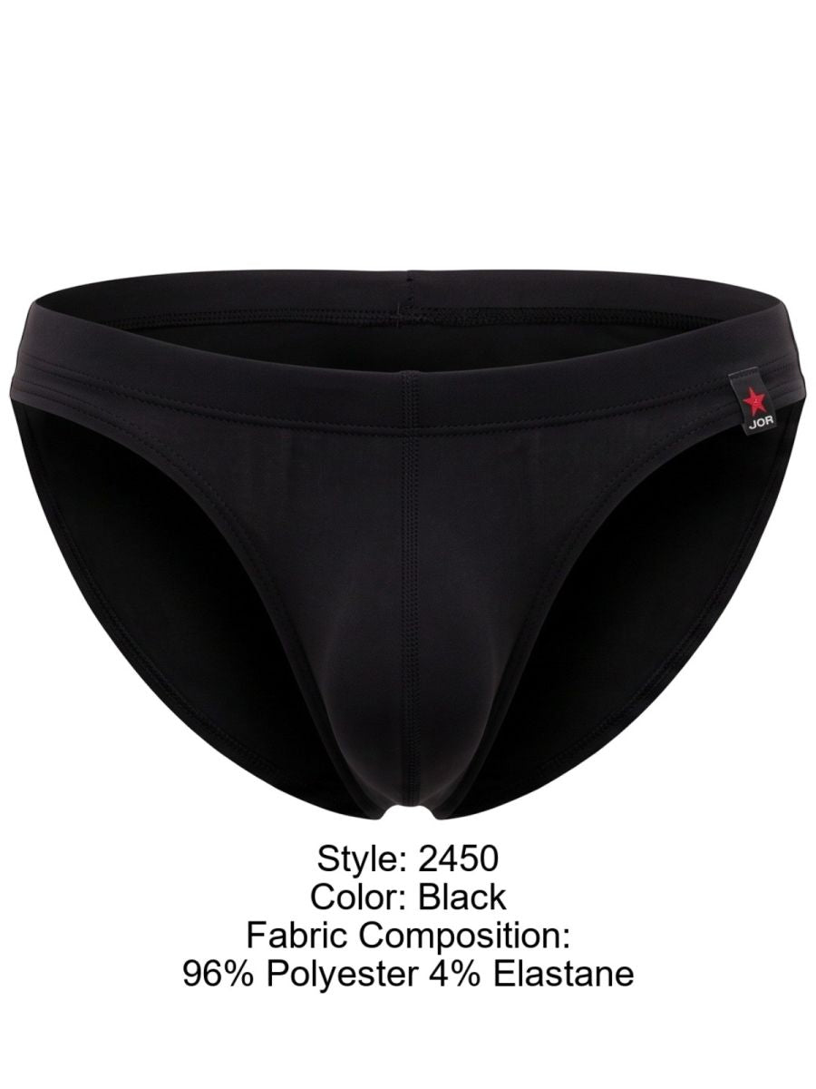 JOR 2450 Invisible Mens Sleek Low-rise Cut Briefs Black Plus Sizes