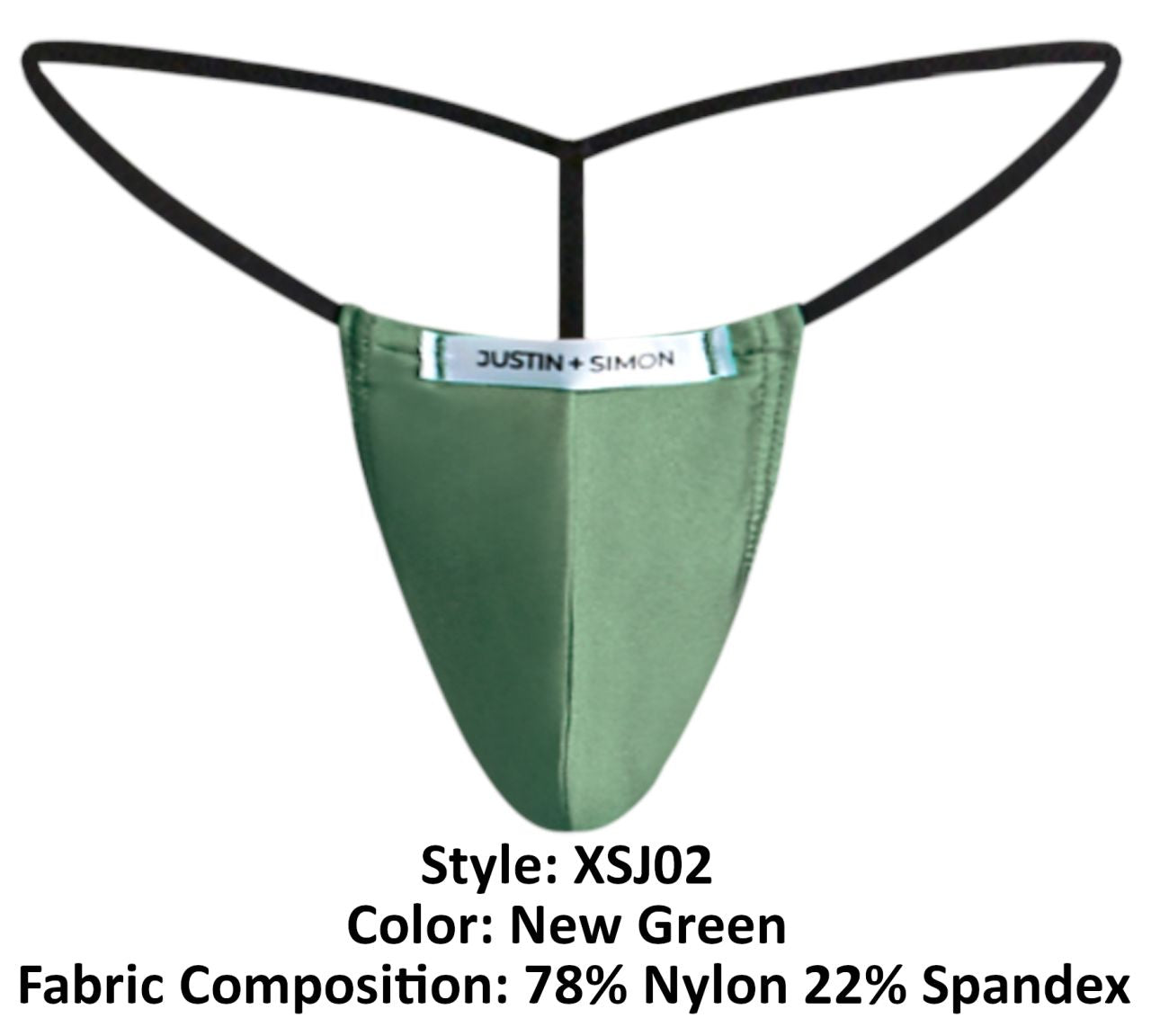 JUSTIN+SIMON XSJ02 Silky G-String Bulge New Green