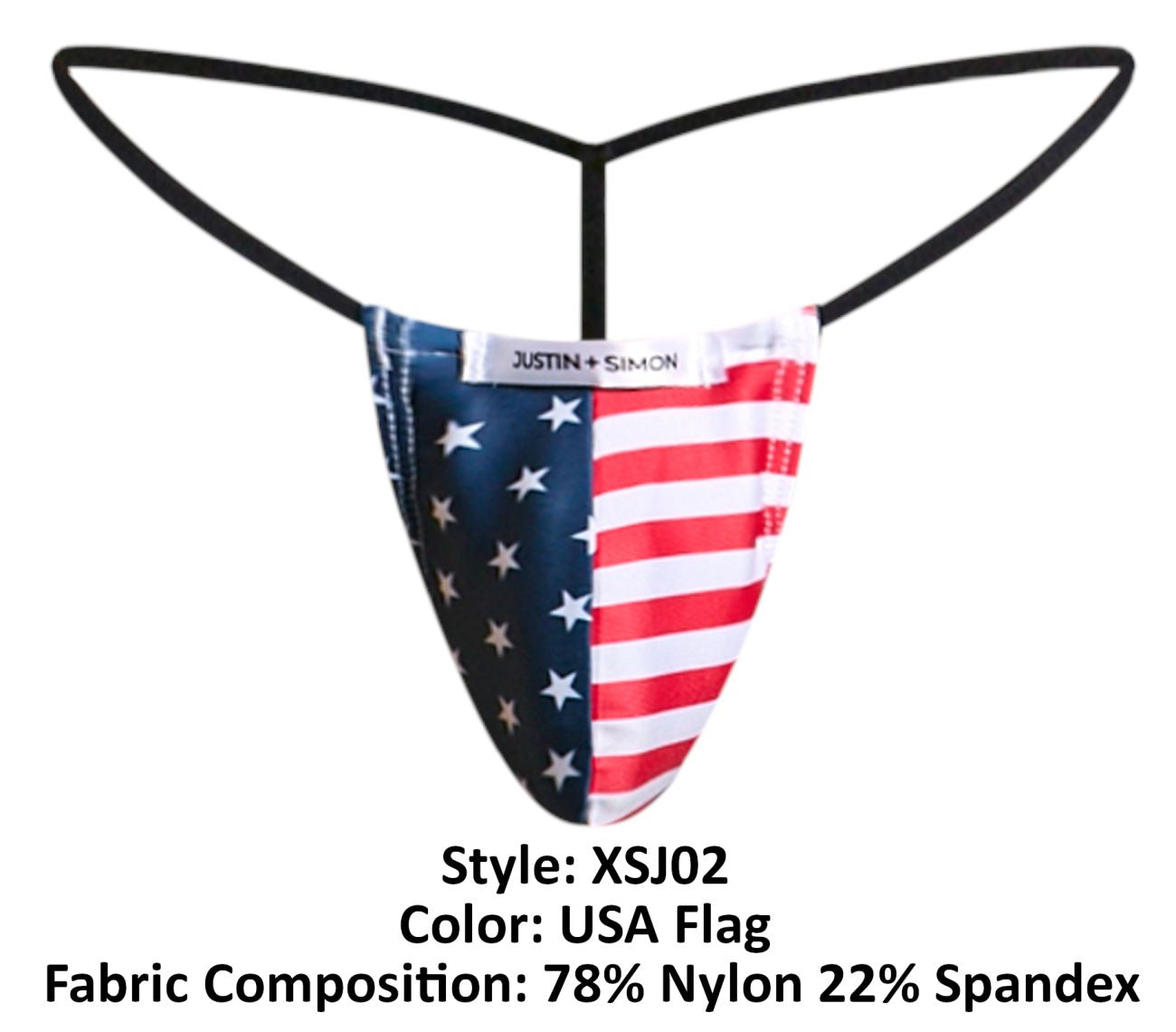 JUSTIN+SIMON XSJ02 Silky G-String Bulge USA Flag