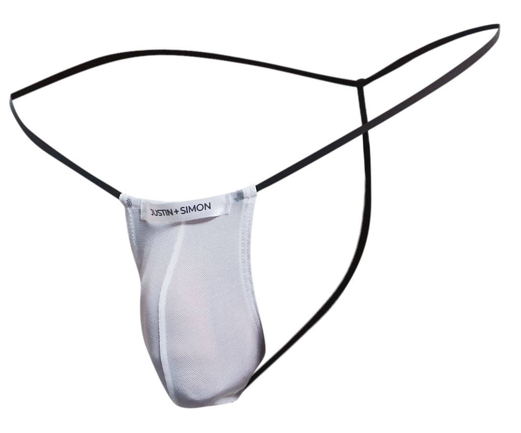 JUSTIN+SIMON XSJ02 Silky G-String Bulge White Mesh