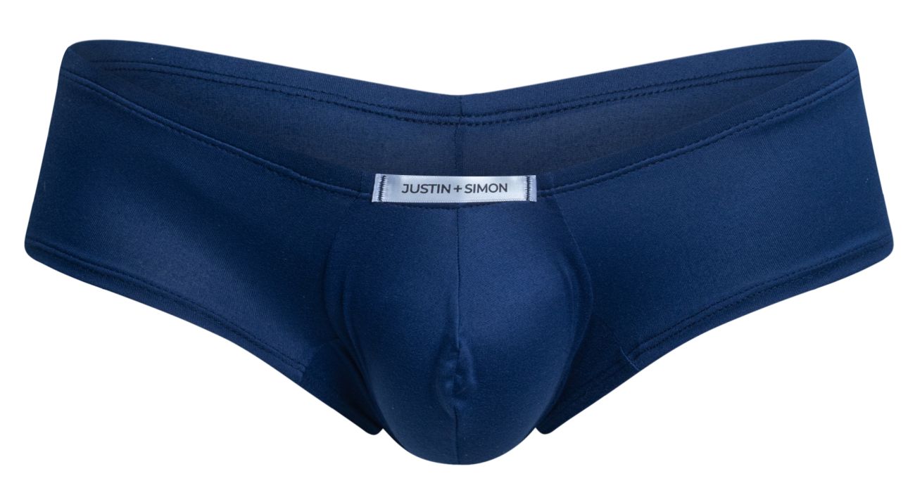 JUSTIN+SIMON XSJ13 Mens Cheeky Bulge Boxer Short Peach Navy Plus Sizes