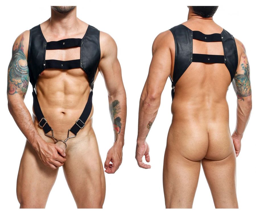 MaleBasics DMBL08 DNGEON Croptop Cockring Harness Black