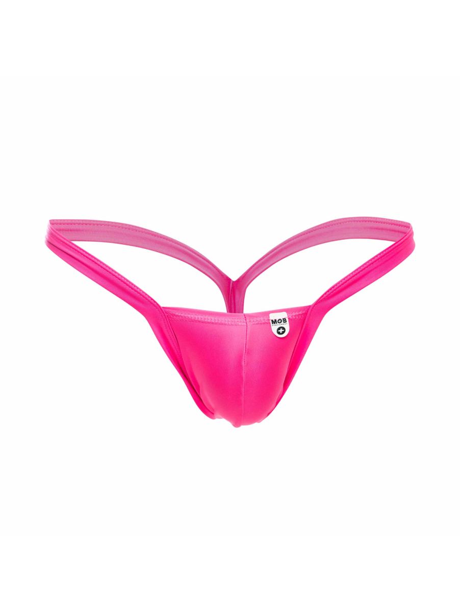 MaleBasics MBL52 Mens Sexy Buns Faux Leather Look Thongs Hot Pink