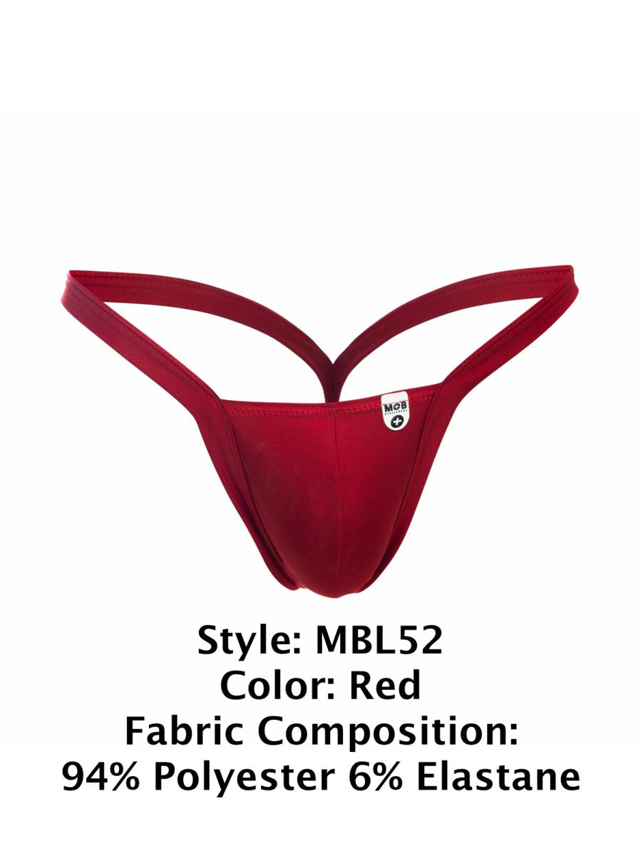 MaleBasics MBL52 Mens Sexy Buns Faux Leather Look Thongs Red