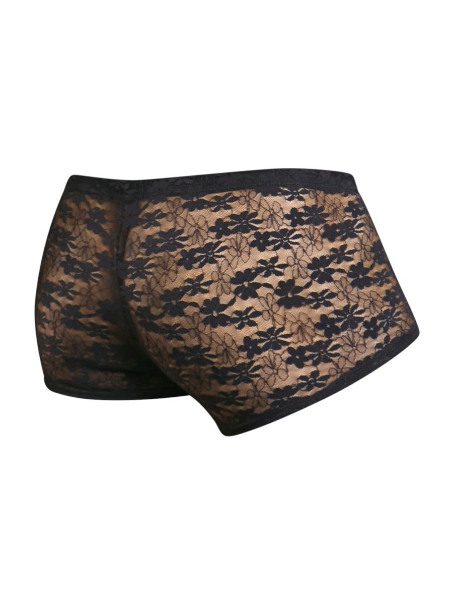 MaleBasics MBL84 Mens Classic Pouch Trunks Black Lace