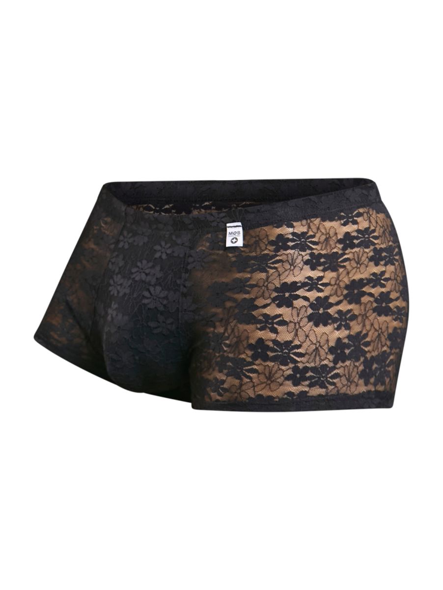 MaleBasics MBL84 Mens Classic Pouch Trunks Black Lace