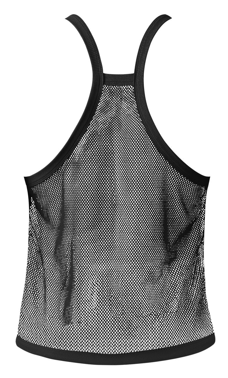 Male Power 110-11C Mens Sexy Stretch Fishnet Tank Top Black