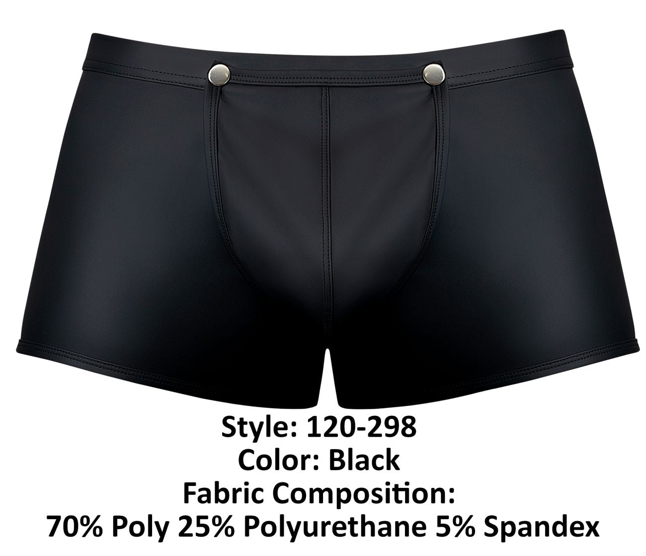 Male Power 120-298 Oh Snap Snap Off Front Short Black