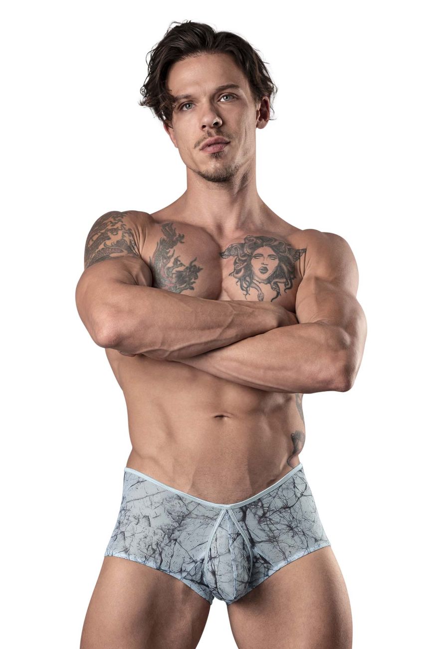 Male Power 130-290 Marble Mesh Micro Mini Short Light Blue