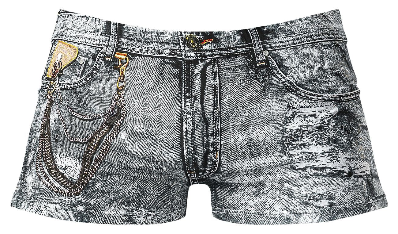 Male Power 145-286 Dirty Denim Mini Short Denim Print