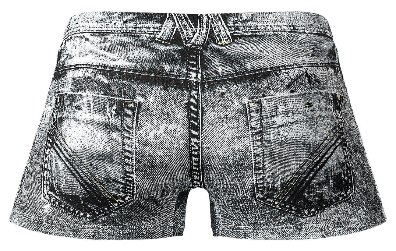 Male Power 145-286 Dirty Denim Mini Short Denim Print