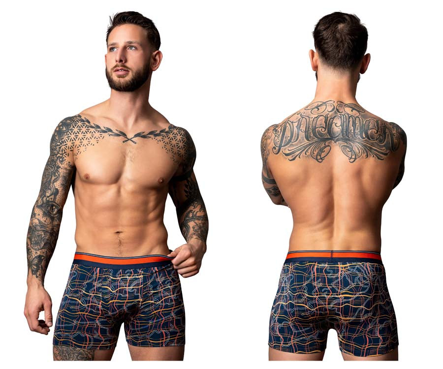Male Power 160-299 Soo Cumfy Male Boxer Brief Navy-Orange