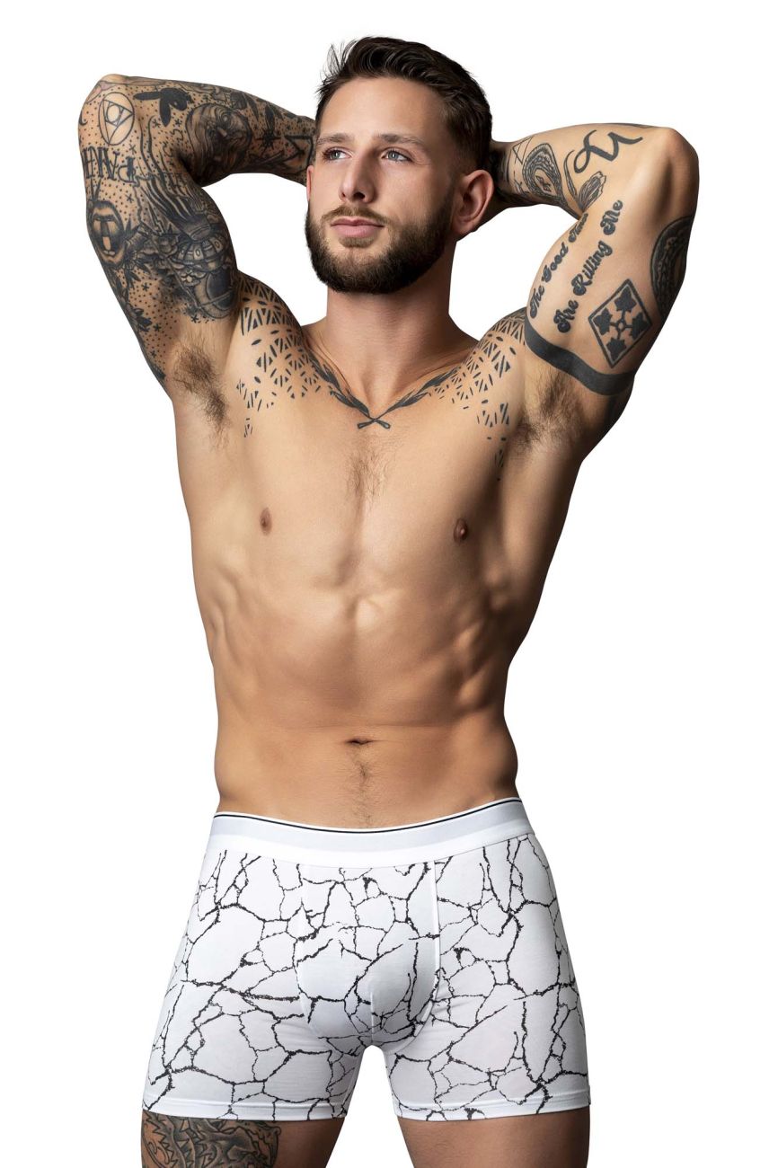 Male Power 160-299 Soo Cumfy Male Boxer Brief White-Black