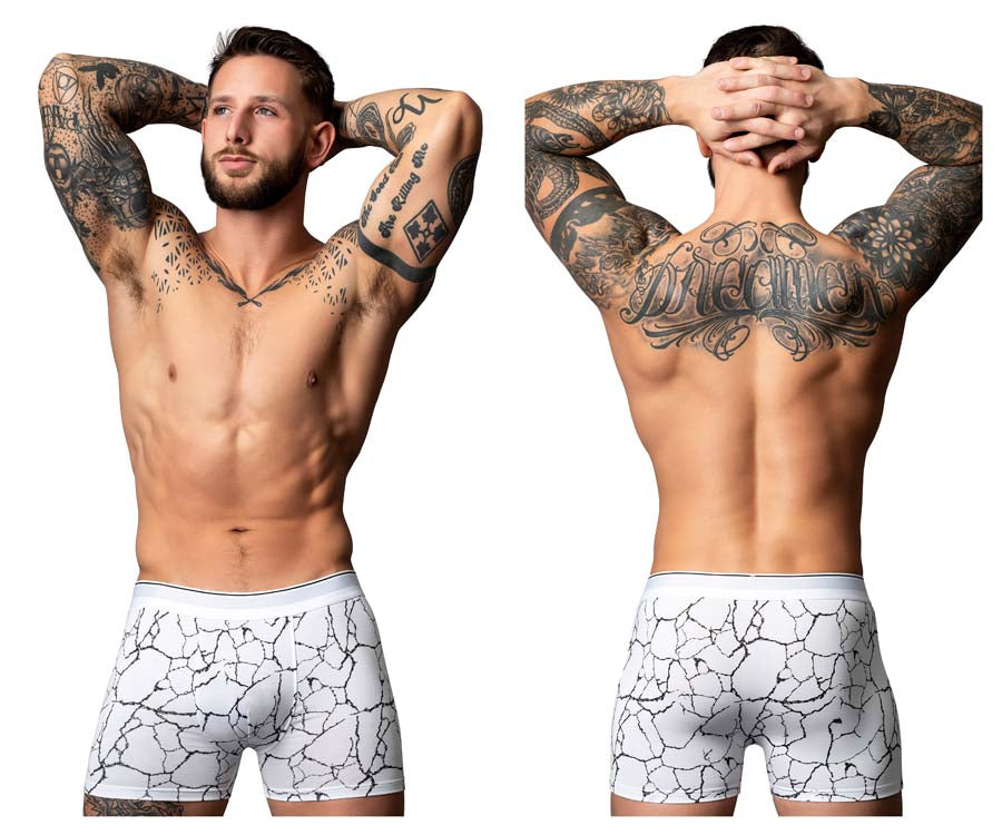 Male Power 160-299 Soo Cumfy Male Boxer Brief White-Black