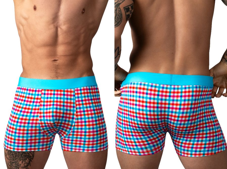 Male Power 160-306 Mens Soft & So Comfy Gingham Boxer Brief Color