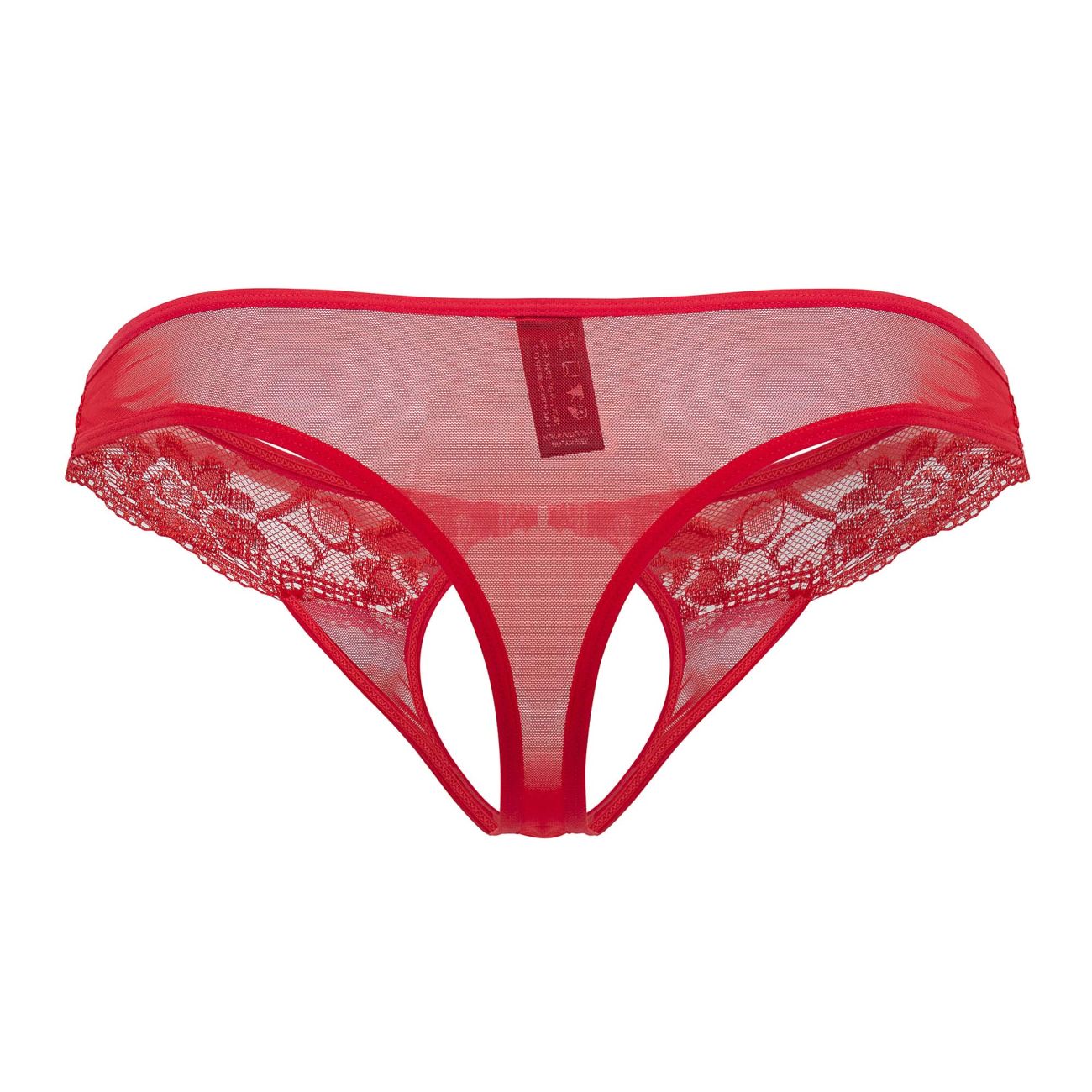 Male Power 409-280 Sassy Lace Open Ring Thong Red