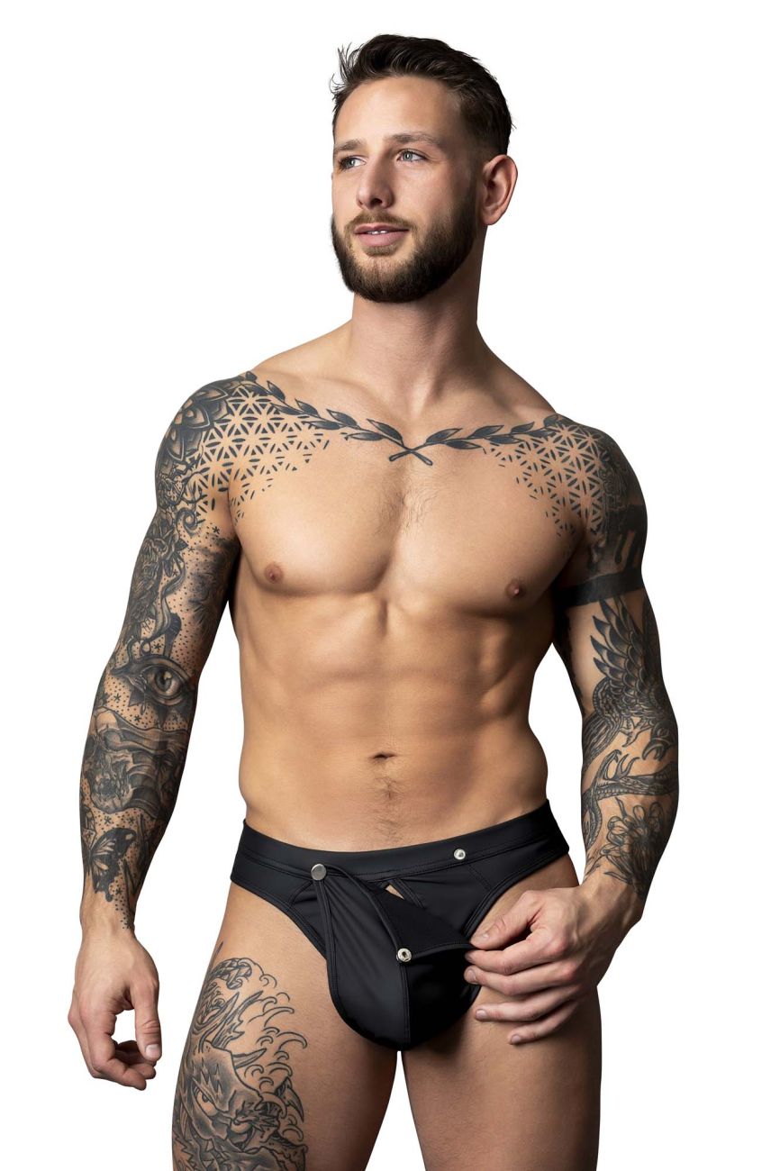 Male Power 410-298 Oh Snap Snap off front Male Thong Black