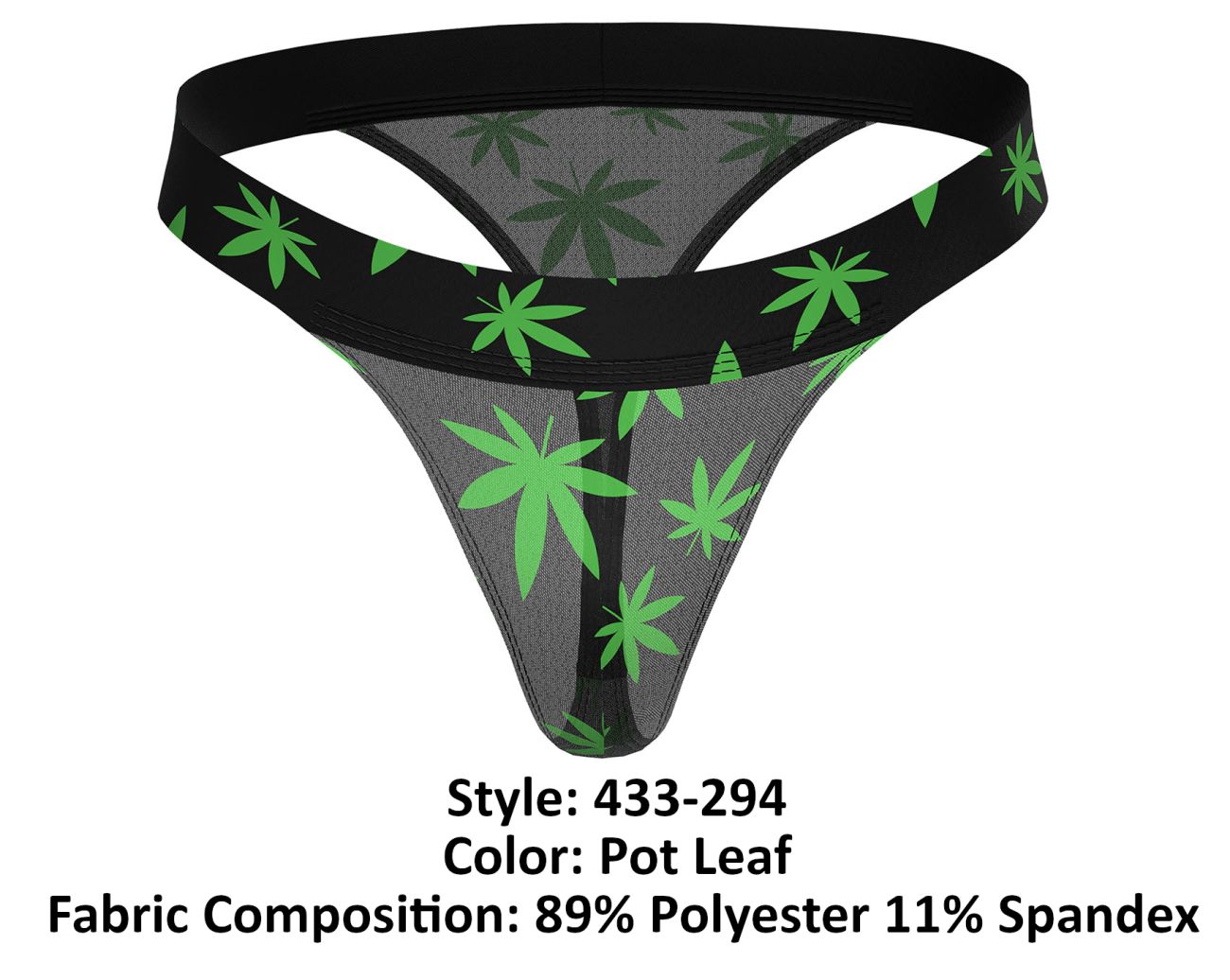 JCSTK - Male Power 433-294 Hazy Dayz Micro Thong Pot Leaf