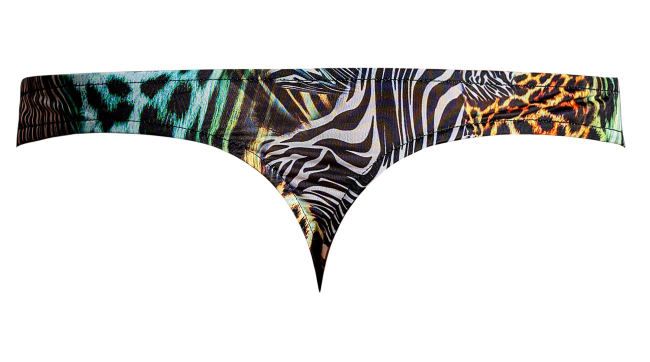 Male Power 439-295 Go Wild Thong with 2 Rings Multi Animal