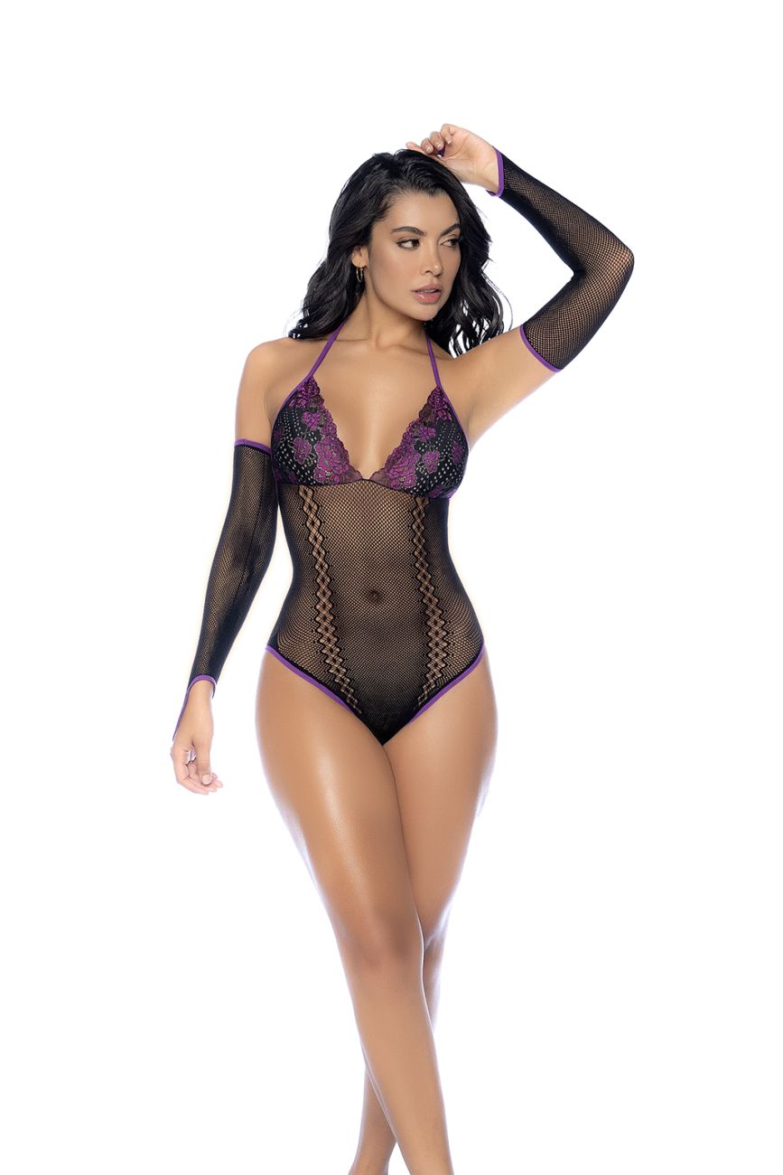 Mapale 1121 Fishnet and Lace Bodysuit