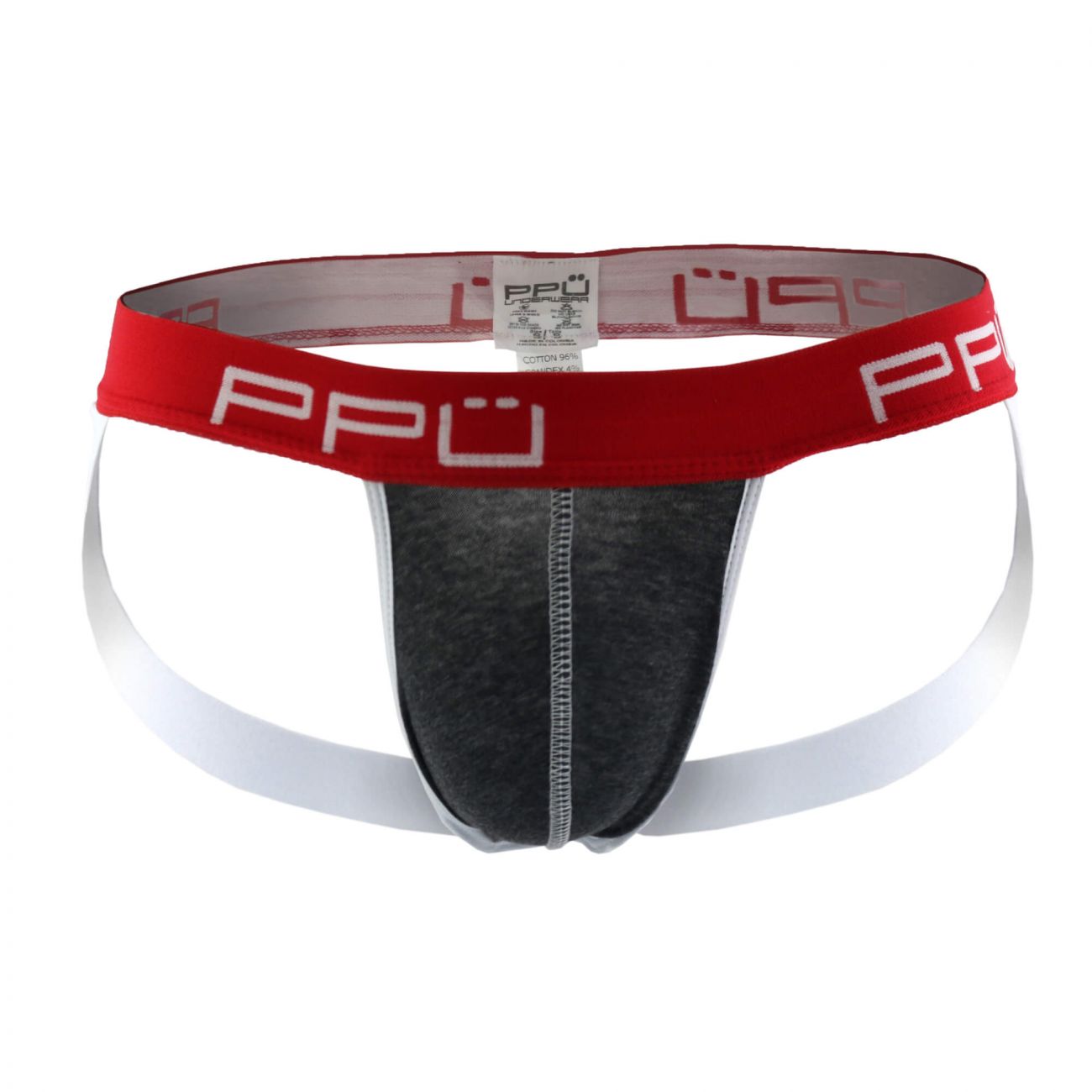 PPU 1308 Cotton Jockstrap Gray-Red