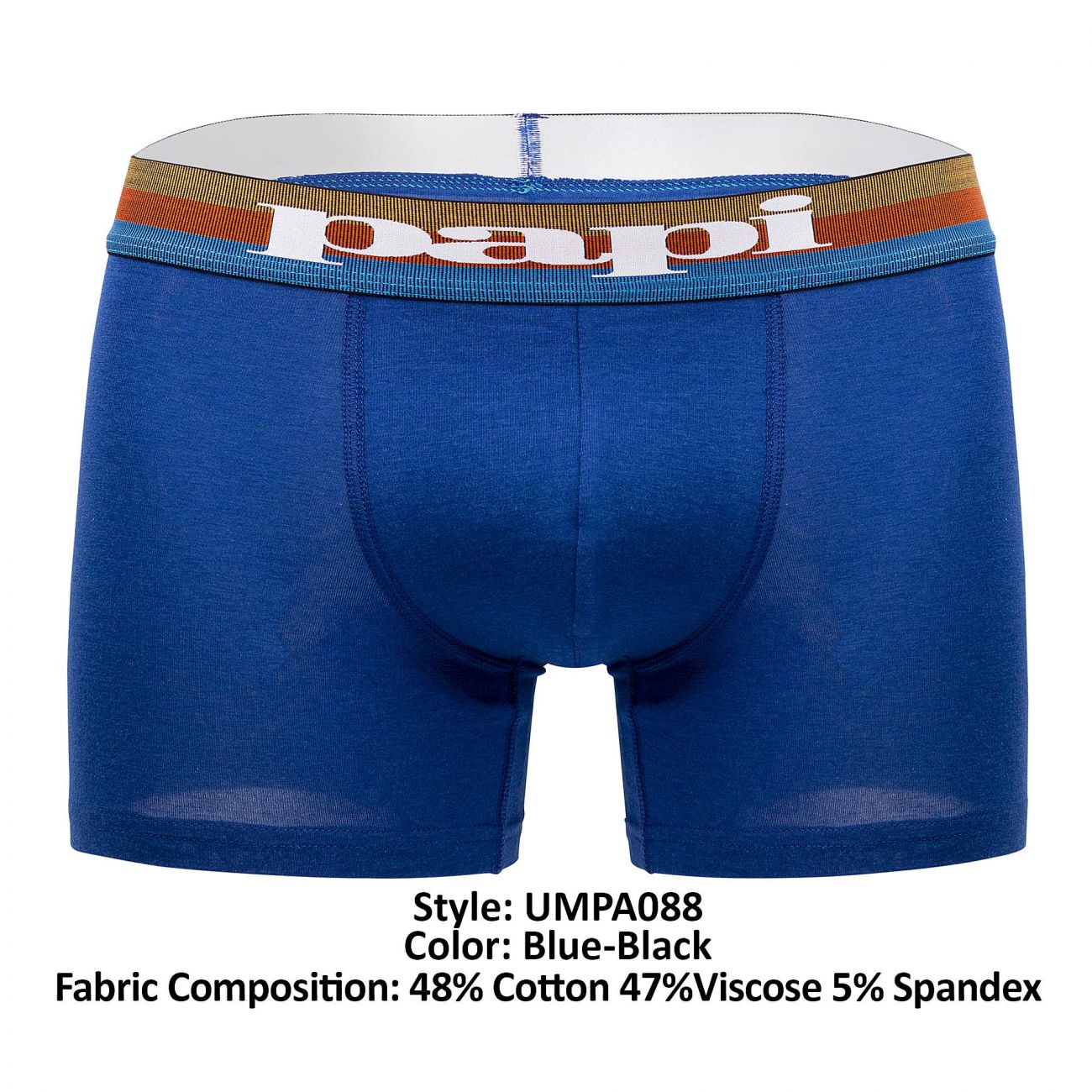 Papi UMPA088 2PK Microflex Brazilian Boxer Briefs Blue-Black