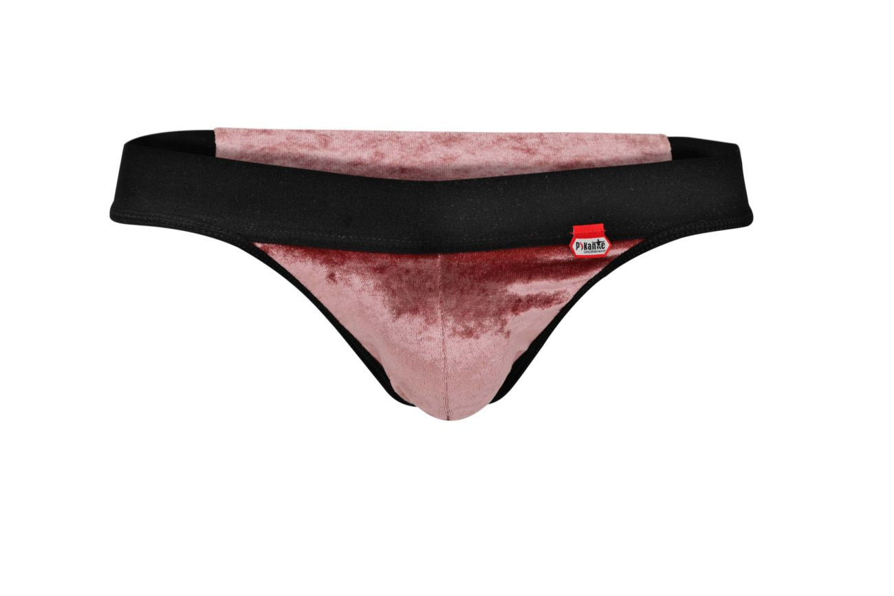 Pikante 1099 Clandestine Velvet Thongs Pink