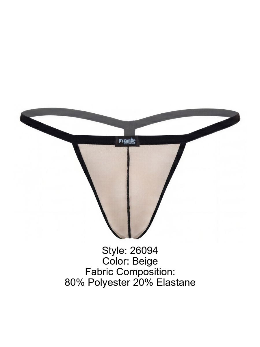 Pikante PIK 26094 Nut Mens Lightweight Barely There G-String Gray