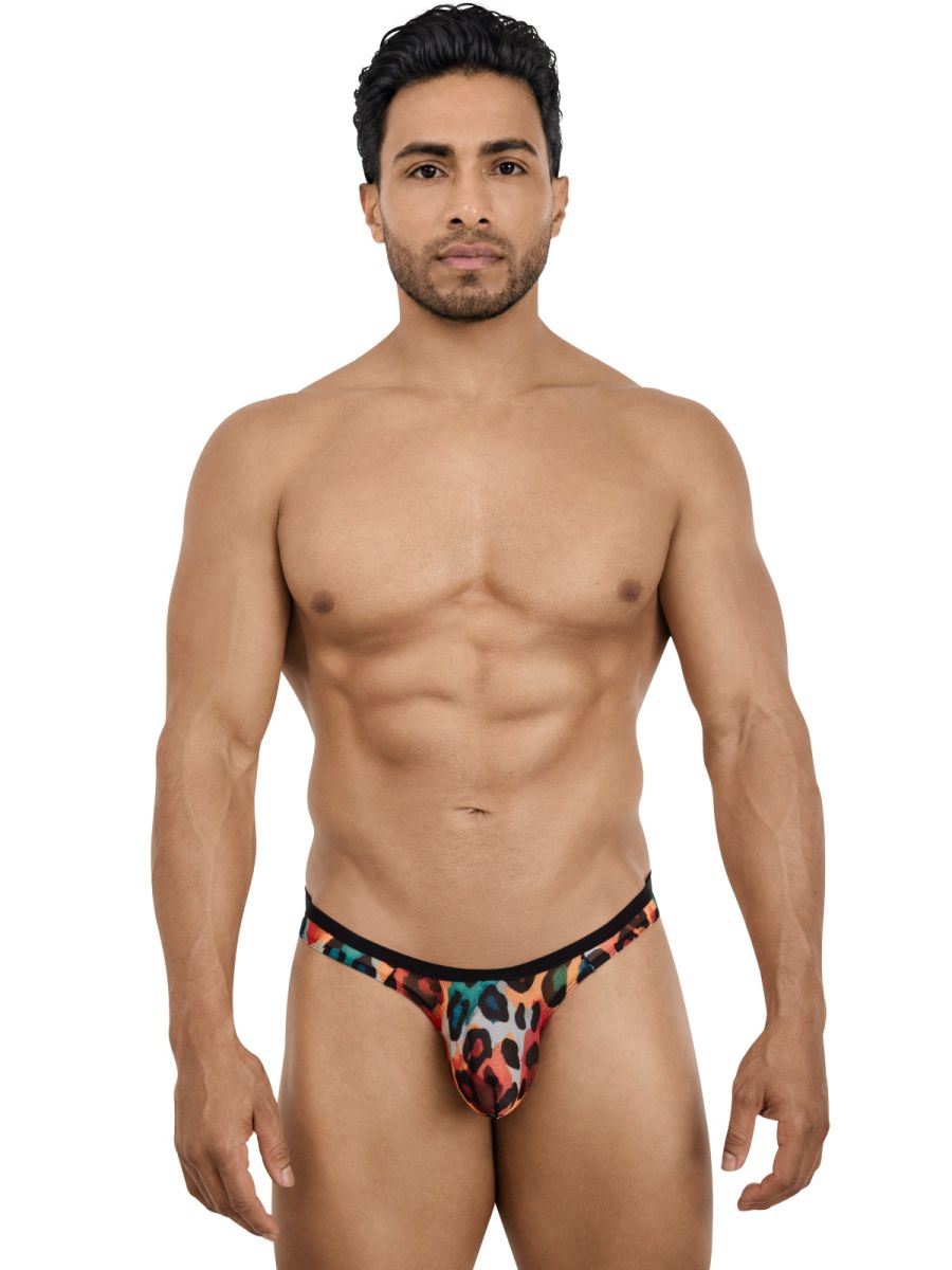 Pikante PIK 26124 Mens Unleash Your Wild Side Animal Print Thongs Multi-coloured