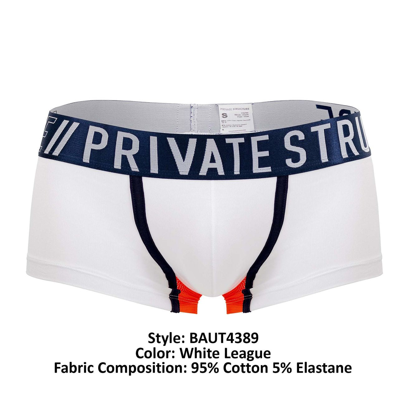 Private Structure BAUT4389 Athlete Trunks White League